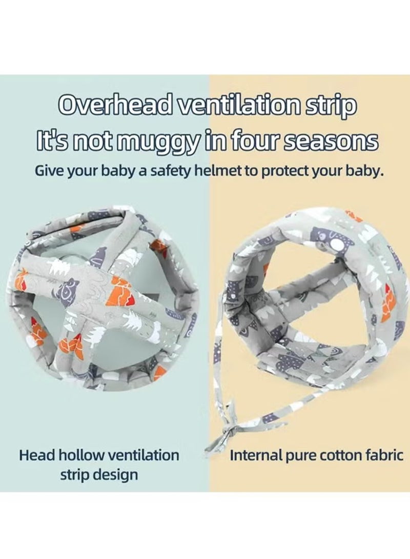 PureTuti Adjustable Baby Safety Helmet – Soft Anti-Fall Head Protection Hat for Crawling & Walking | Breathable Cotton with Shock-Absorbing Sponge (6-24 Months) - Image 5